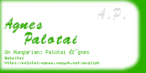 agnes palotai business card